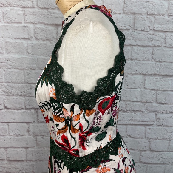 By Anthropologie Lace Floral Trim A-Line Dress Size 12 - Picture 5 of 11